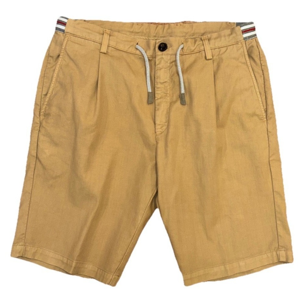 Eleventy Khaki Cotton Bermuda Draw String Shorts Mens Size 36